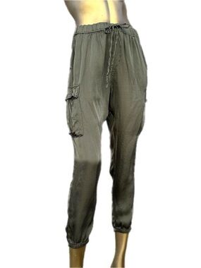 Ralph Lauren Denim & Supply viscose satin Cargo Jogger Pants Drawstring Waist L